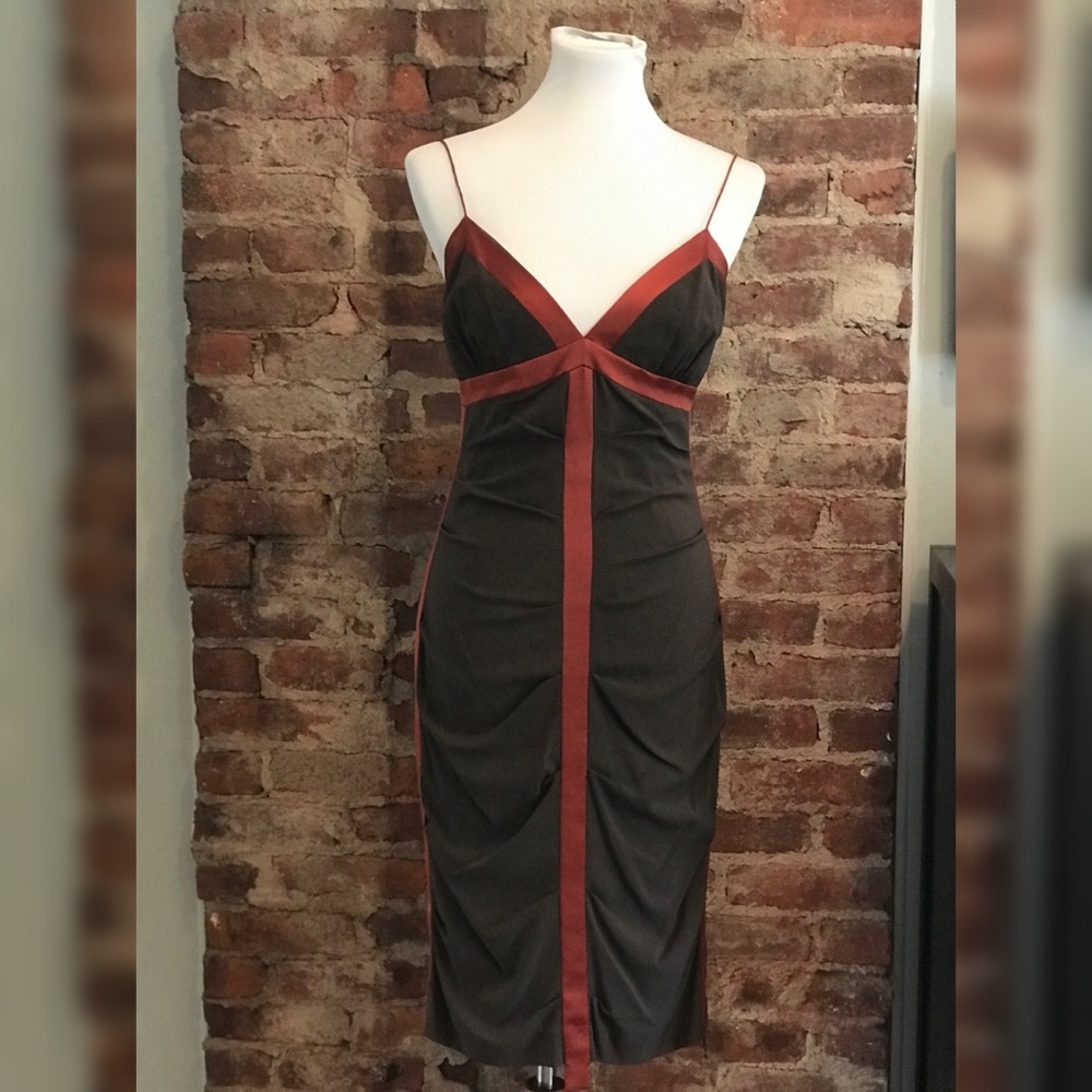 Nicole Miller midi silk cocktail dress